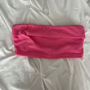 Pink Ribbed Tube Top